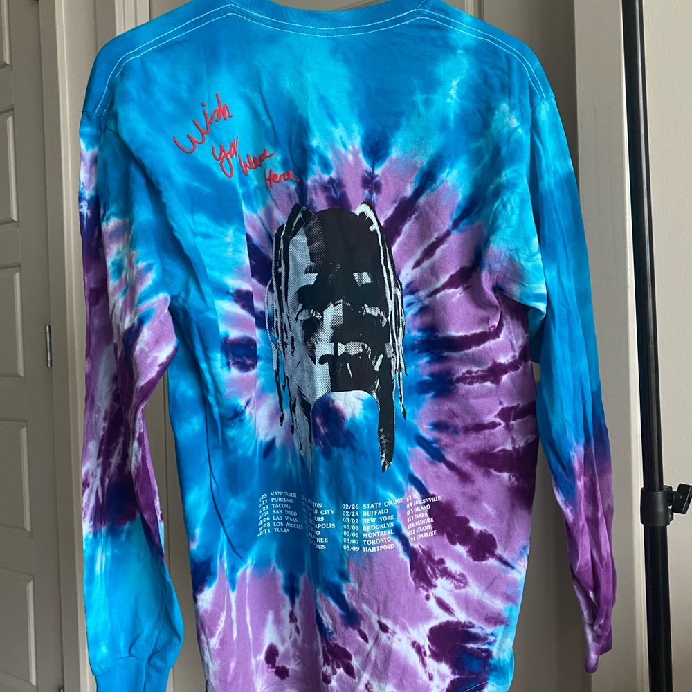 TRAVIS SCOTT ASTROWORLD TOUR long sleeve tie dye Tshirt